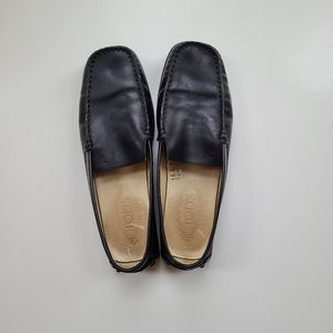 Tods black loafers leather women size 7